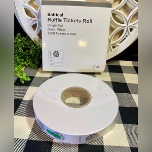 New In Box 2000 White Raffle‎ Ticket Roll